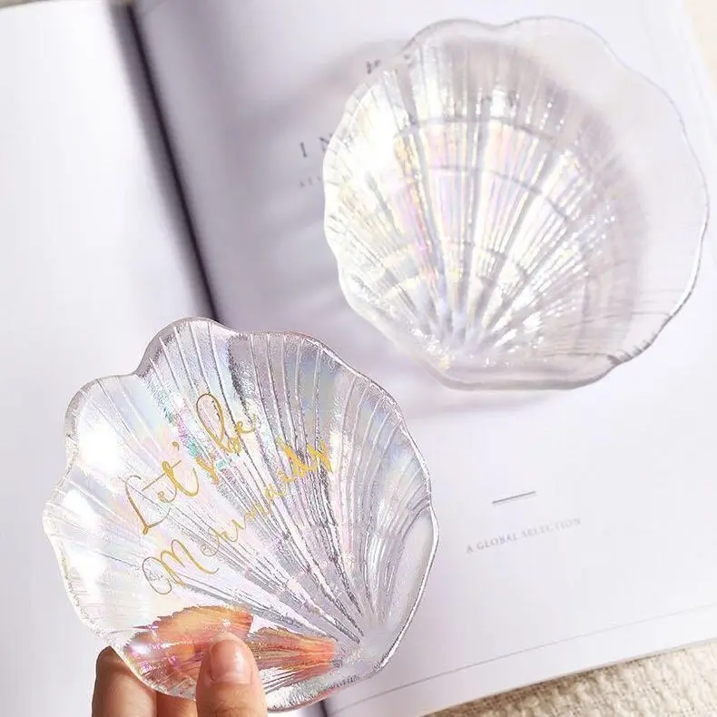 Creative Shell Glass Dish Soap Box Bathroom Soap Rack Drain Tray Storage Tray Free Punching Storage Toilet Storage Soap Rack