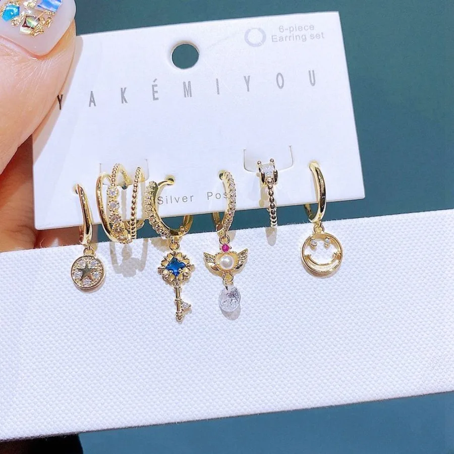 

Модная индивидуальная пряжка для ушей с цирконием для лица для женщин