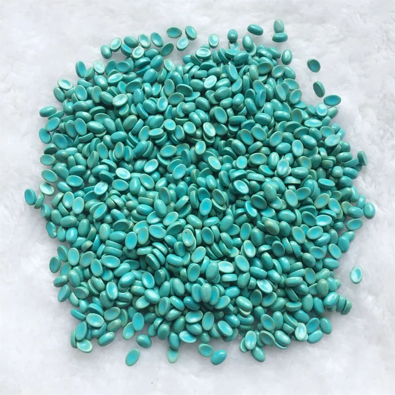 Oval 100PCS Semicircle Turquoise Beads Howlite Semi-precious Stone Dome Flat Back Cabochons Half Round Mineral Gem Cameo