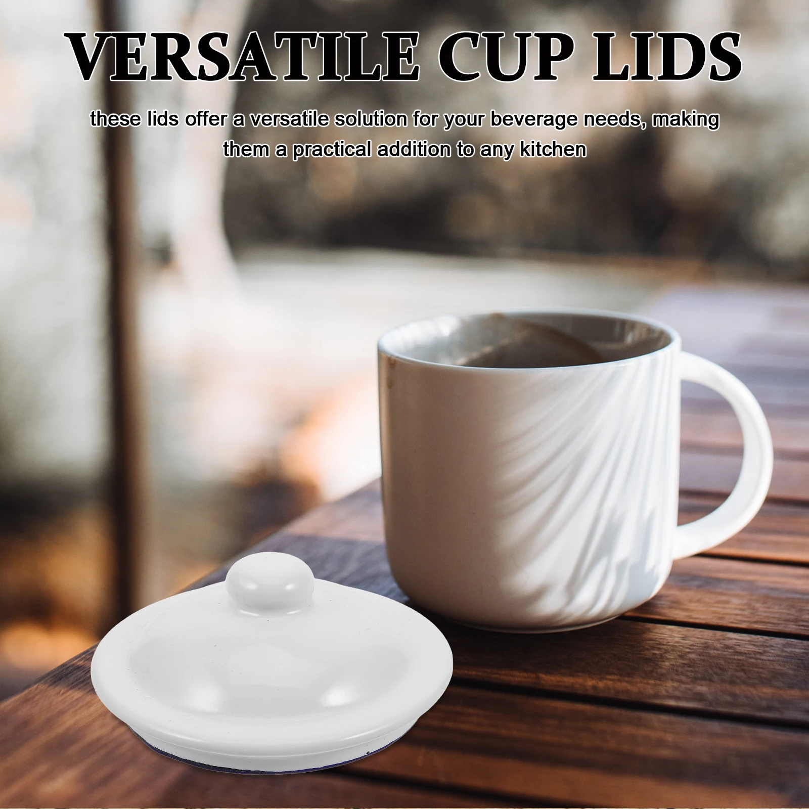 

4pcs Enamel Teaware Lid Replacement Round Mug Cup Covers Leakproof Drink Accessories For Kitchen Restaurant Hotel Themed
