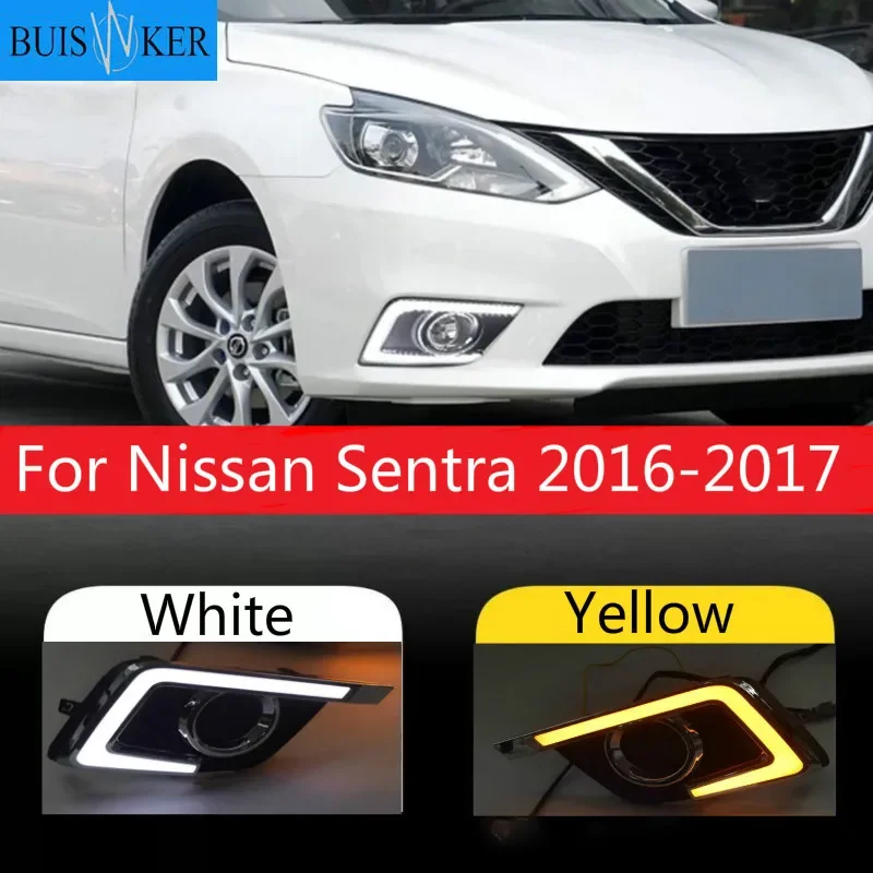 

Стайлинг автомобиля для Nissan Sentra 2016 2017, светодиодные DRL дальнего света с дневными ходовыми огнями, противотуманные фары дневного света