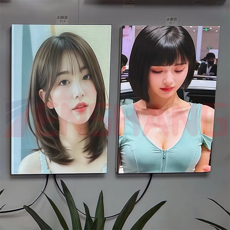 640x960mm smalle rand ultraslank lichtgewicht aluminium programmeerbaar led-posterframe hangend frame voor binnen led-scherm