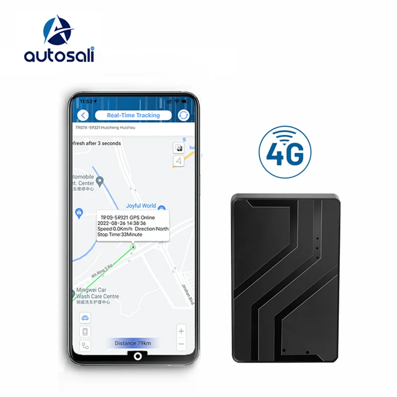 

Auto-sali GT02 4G GPS Tracker Magnet Portable Monitor Mini GPS Ebike Vehicle Tracker Wireless for Cargo Luggage Children Assets