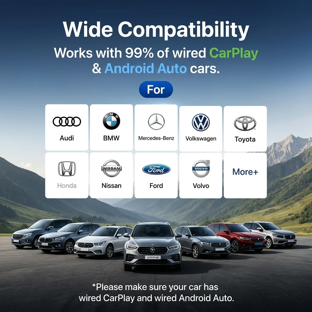 2026 Kabelloser Apple CarPlay Android Auto Bluetooth Auto-Adapter für iPhone Mini 2-in-1 USB-C Dongle Autozubehör Plug-and-Play – Detail 6
