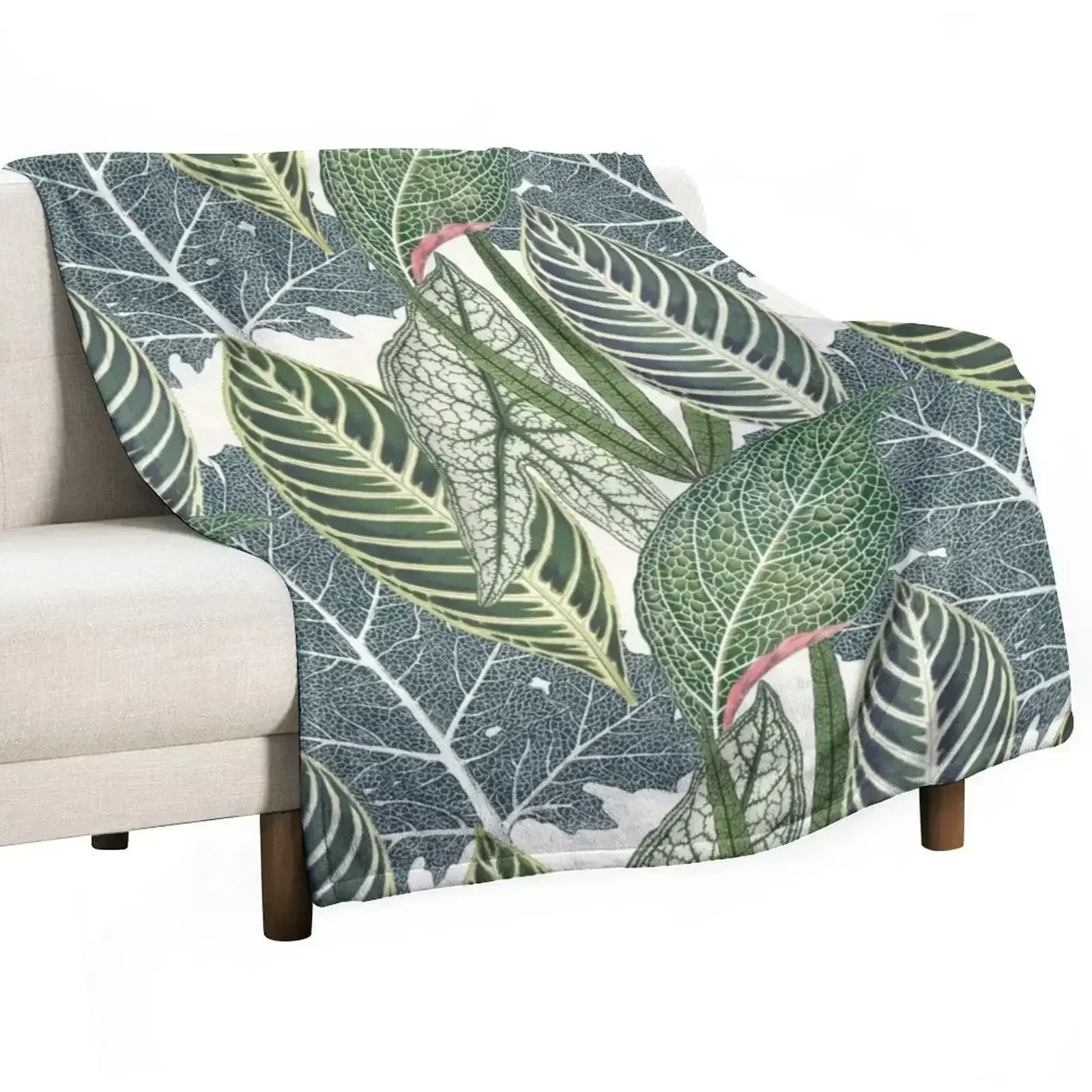 

Green tropical leaves VI Throw Blanket Retros Luxury Brand Decorative Sofas Blankets