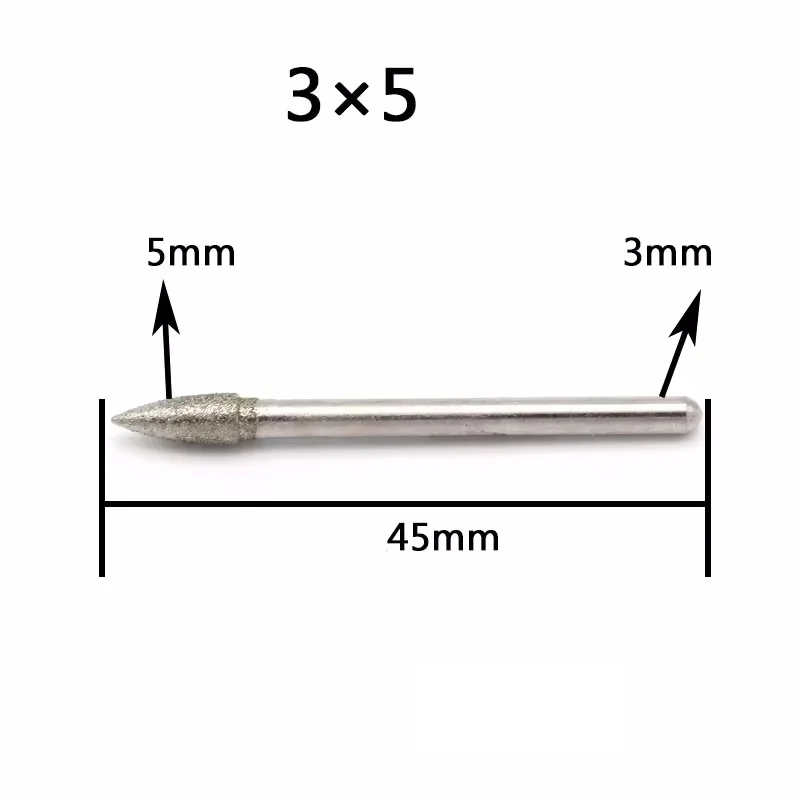 3mm Shank Grinding Polishing Needle Bits Burrs Metal Stone Jade Engraving Carving Tools For Dremel J Needle
