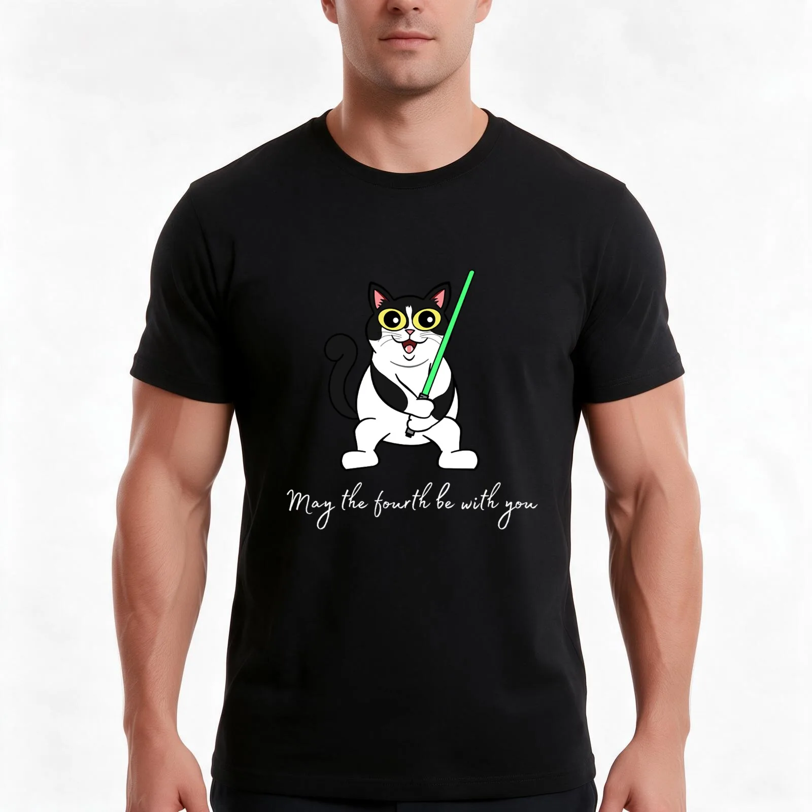 May The Fourth Be With You(4) T-Shirt, Summer Casual Cotton Tee, Oversized Streetwear Tops, Vintage Graphic Print, 100% Cotton