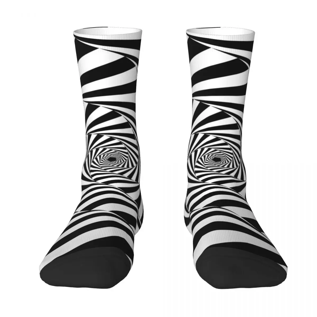 Black And White Eyes Optical Illusion Socks Spring Spiral Abstract Stockings Couple Socks Design Running Sports Non Slip Socks