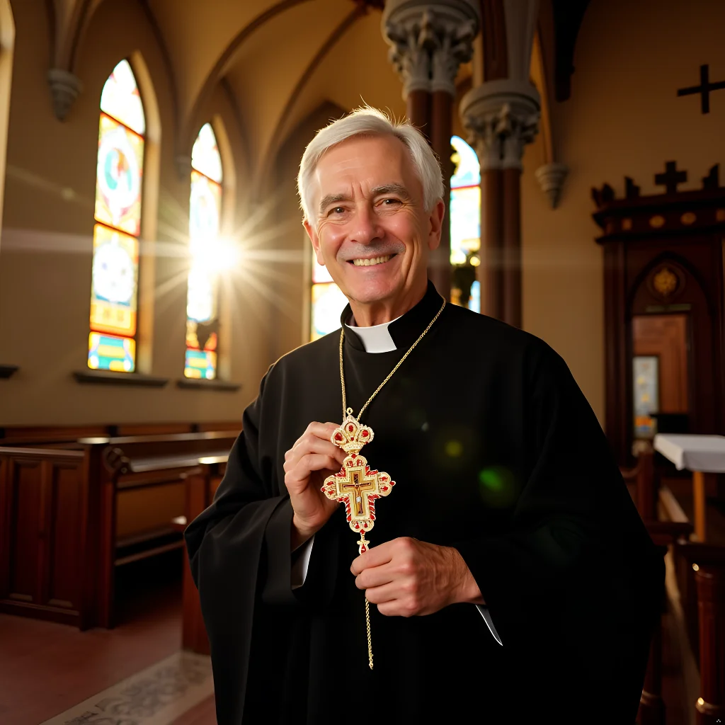 

HTISOK Gold Color Orthodox Cross Pendant with Colored Rhinestones Christian Crucifix Religious Gift for Men Women with Box