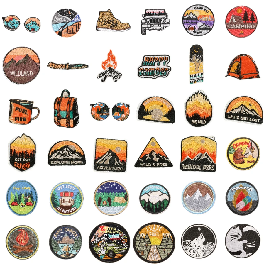 

Embroidery Patches Iron-on Sewing Thermoadhesive Transfer For Clothing Backpack Jacket Fusible Stitch Stuff Applique Accessories