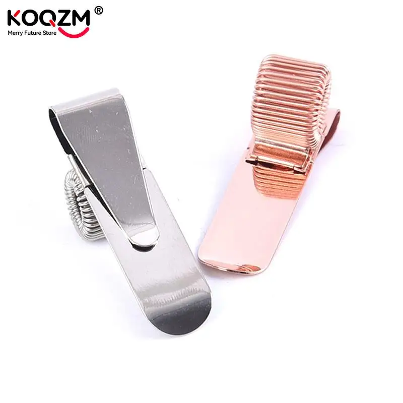 1pc Spring Pen Clip Metal Pencil Holder Single Hole Double Opening Triple Orifice Elastic Loop Portable Writing Stationery