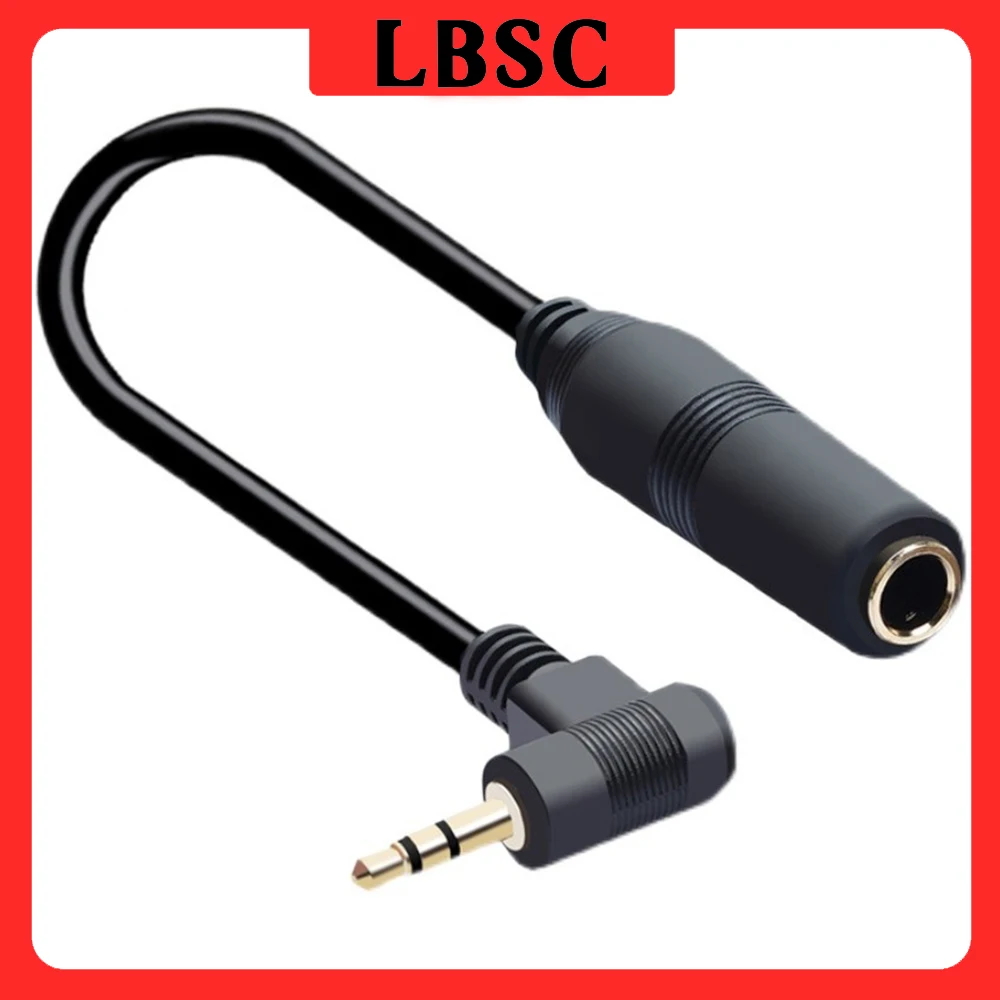 Lbsc-オーディオステレオヘッドフォン,延長ケーブル,90度角度,ドリルコード,3.5オスから6.35メス
