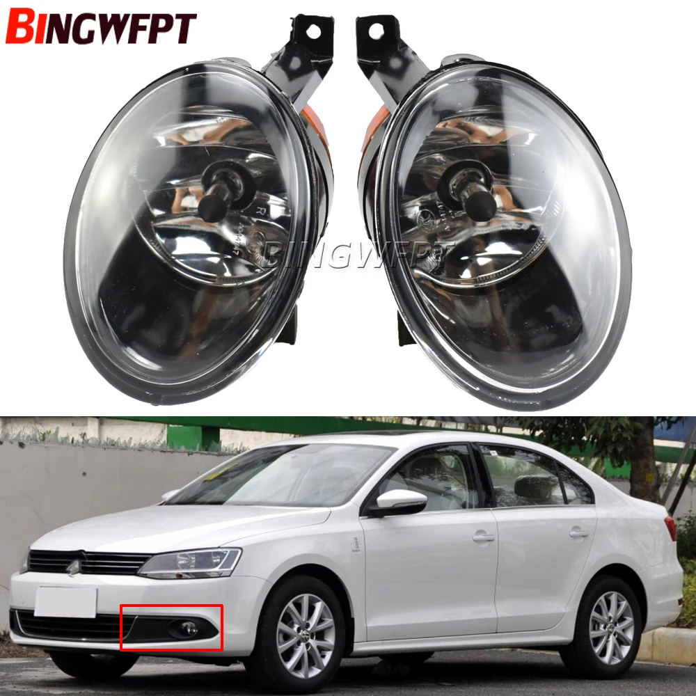 2pcs Front Halogen Fog Light For VW Golf 6 For Jetta 6 Caddy For Touran For Sagitar Bora 2009 2010 2011 2012 2013 FogLamp