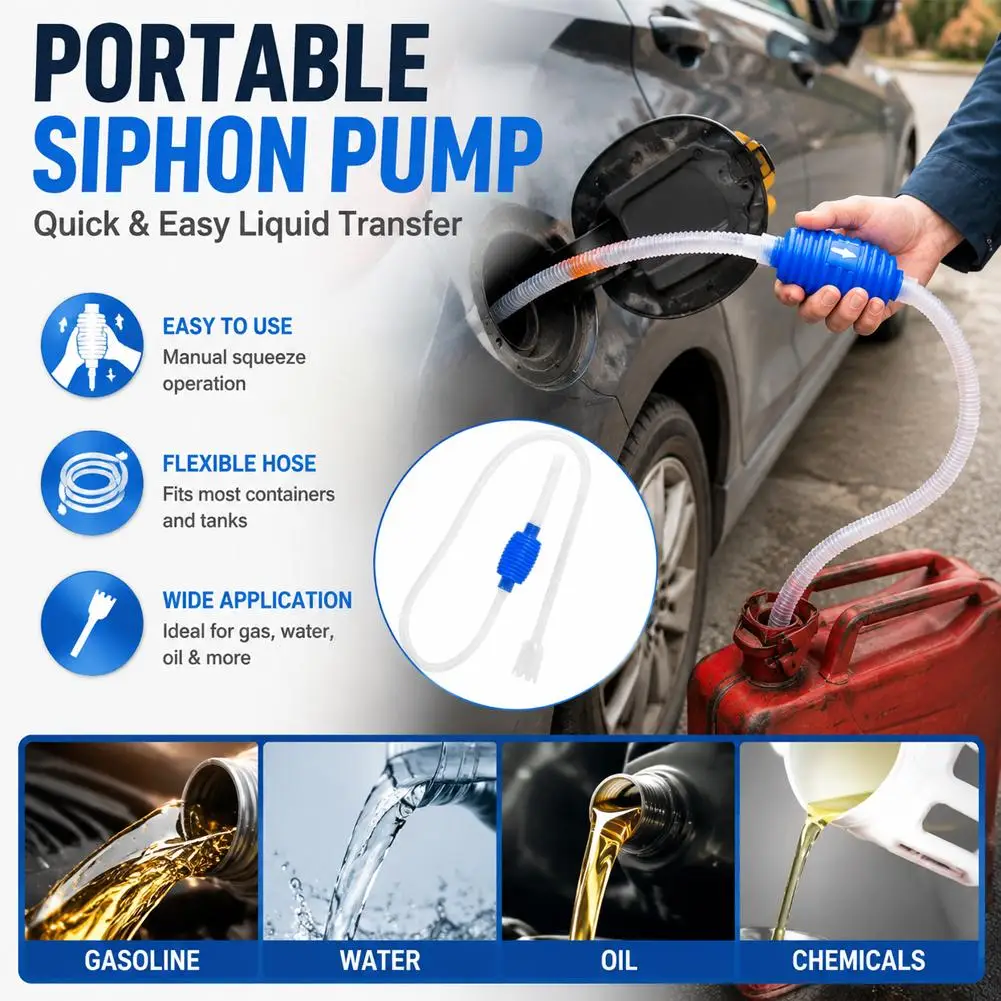 Aquarium Siphon Fish Tank Syphon Vacuum Cleaner Pump Semi-automatic Water Change Changer Gravel Water Filter Aquarium Tools 1.5m