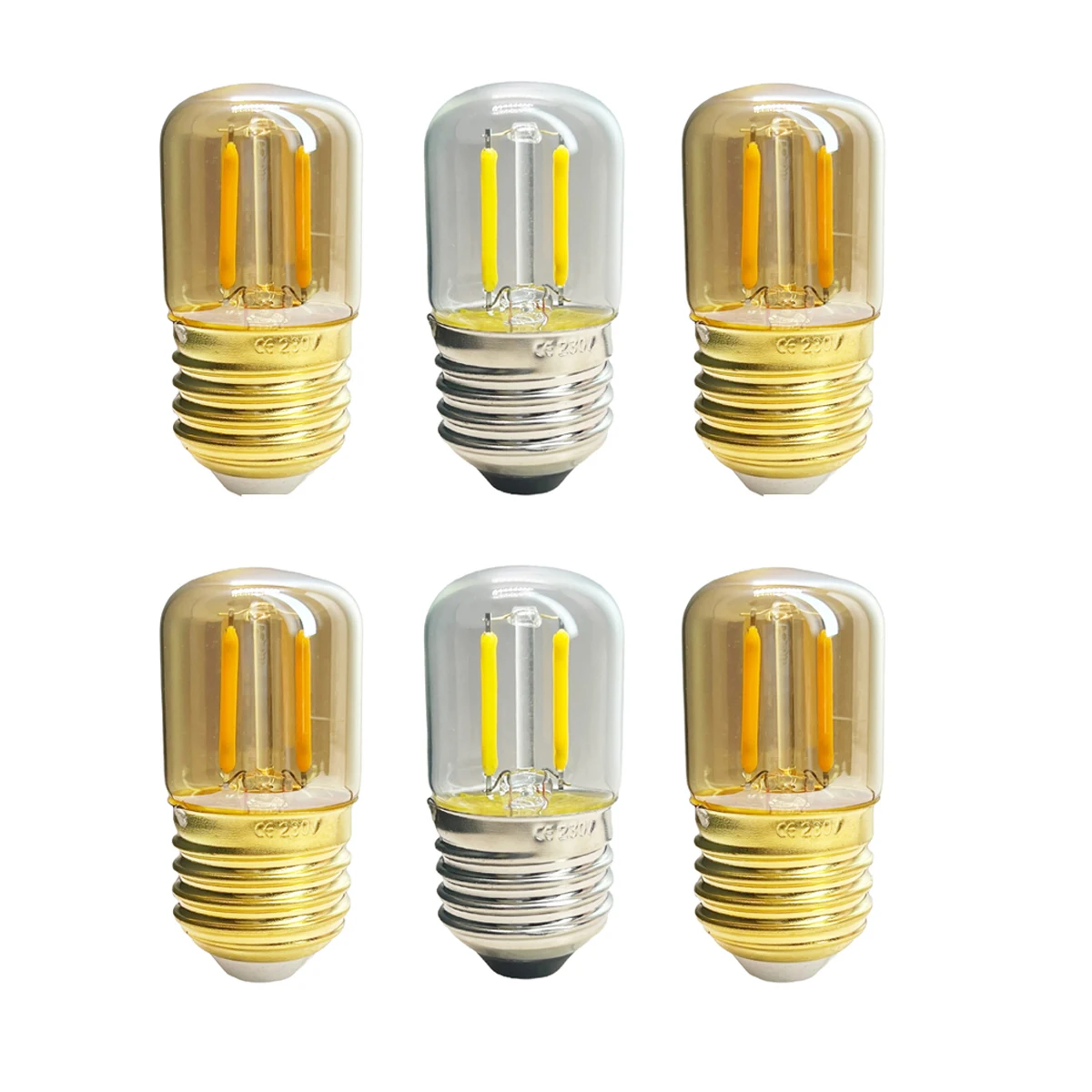 10Pcs Mini E27 T28 Light Bulb Filament 1W 360/Degree Beam Angle Led Brown Glass Lamp Vintage Lampada Transparent Bulbs