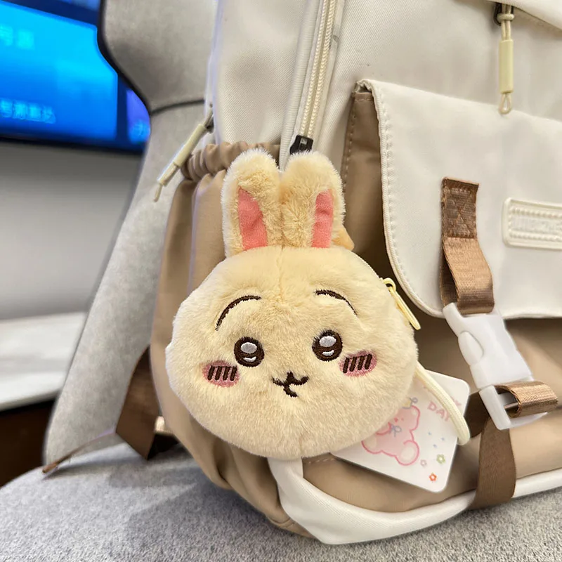 Cartoon Chiikawa portachiavi portamonete Cute Kawaii Anime peluche Cosplay Sanrio Cinnamoroll borsa di immagazzinaggio di grande capacità regali per ragazze