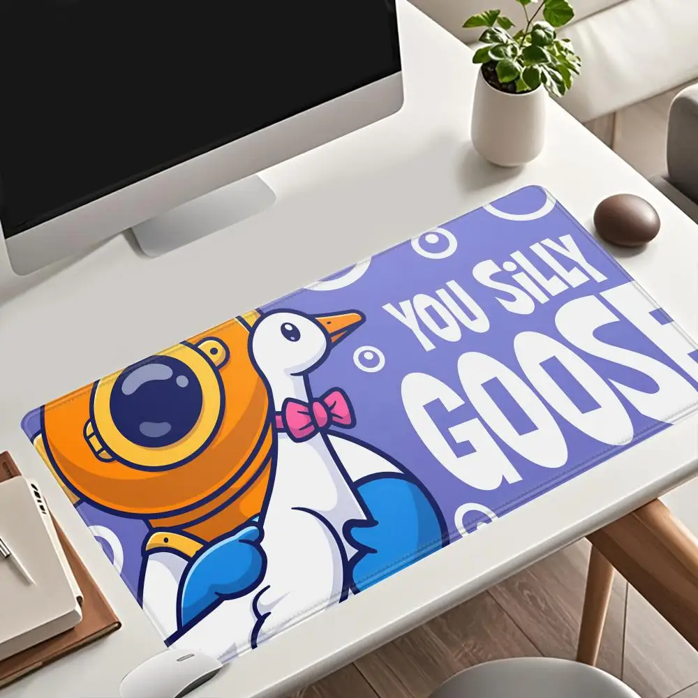

Коврик для мыши Silly Goose, коврик для мыши, настольный коврик для мыши, милый HD настольный коврик, расширенные коврики для игровой клавиатуры, большой коврик для геймерской мыши XXL 90x40