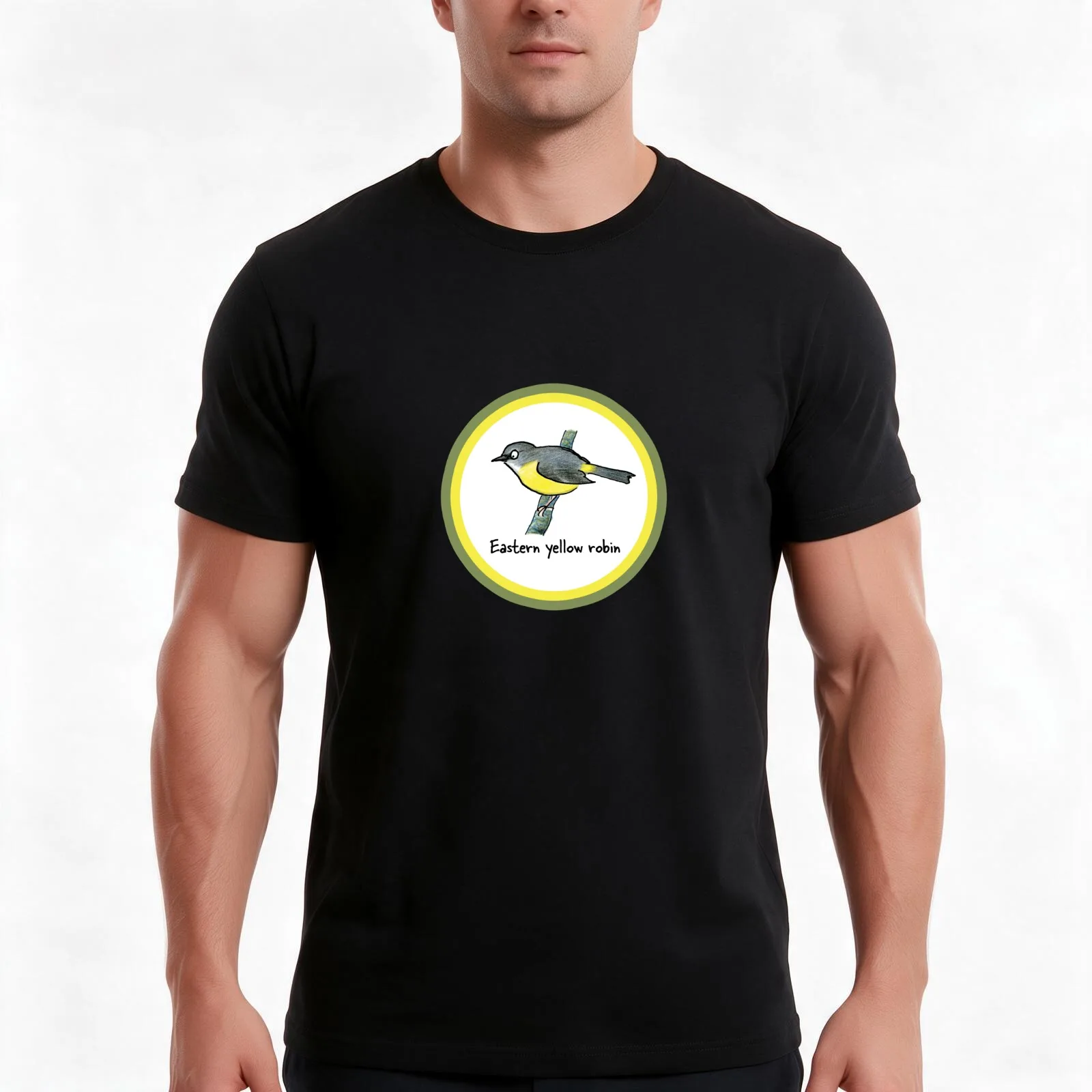 Eastern yellow robin - Raising funds for Bush Heritage Australia T-Shirt, Summer Casual Cotton Tee, Oversized Streetwear Tops