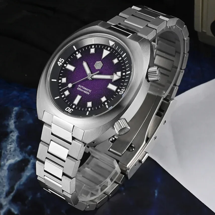 

San Martin Men Automatic Watch 42mm Mechanical Wristwatch 20ATM Waterproof BGW-9 Luminous Sapphire YN55 Rotatable Inner Bezel