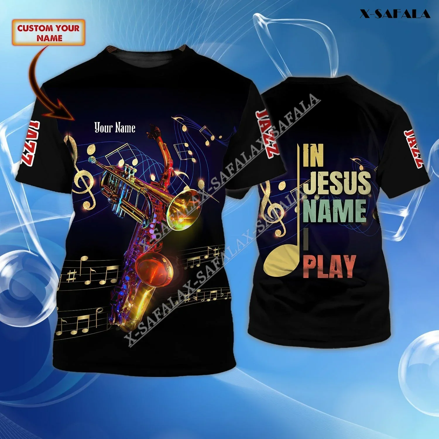 Musical Instruments Saxophone  Art Name 3D Print Saxophone  Costume No Pilling T-shirt Summer Round Neck Men Female Casual Top