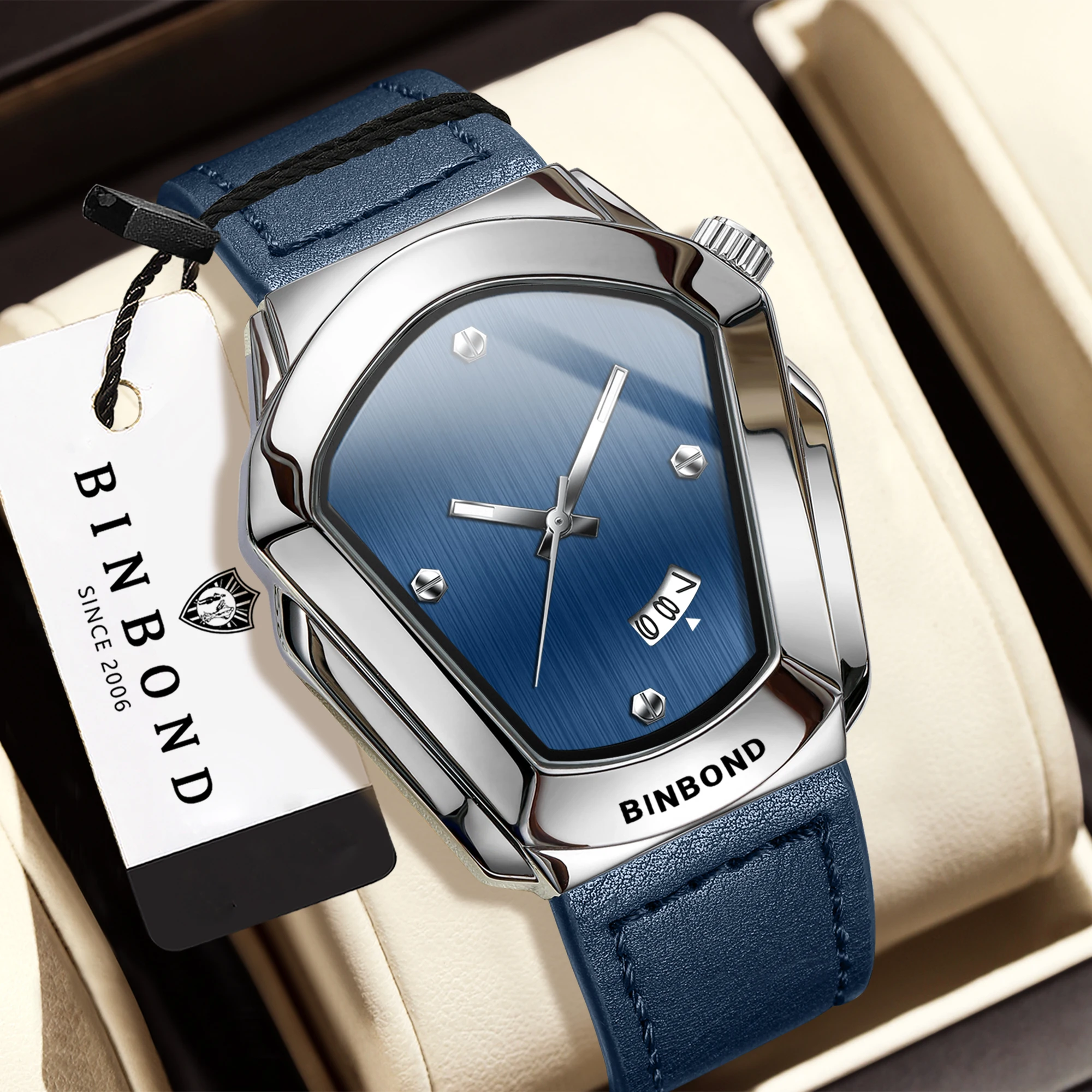 BINBOND Orginal Waterproof Quartz Watches For Men Luxury Luminous Men's Watch Reloj Para Hombres Relojes De Pulsera Cuarzo +Box