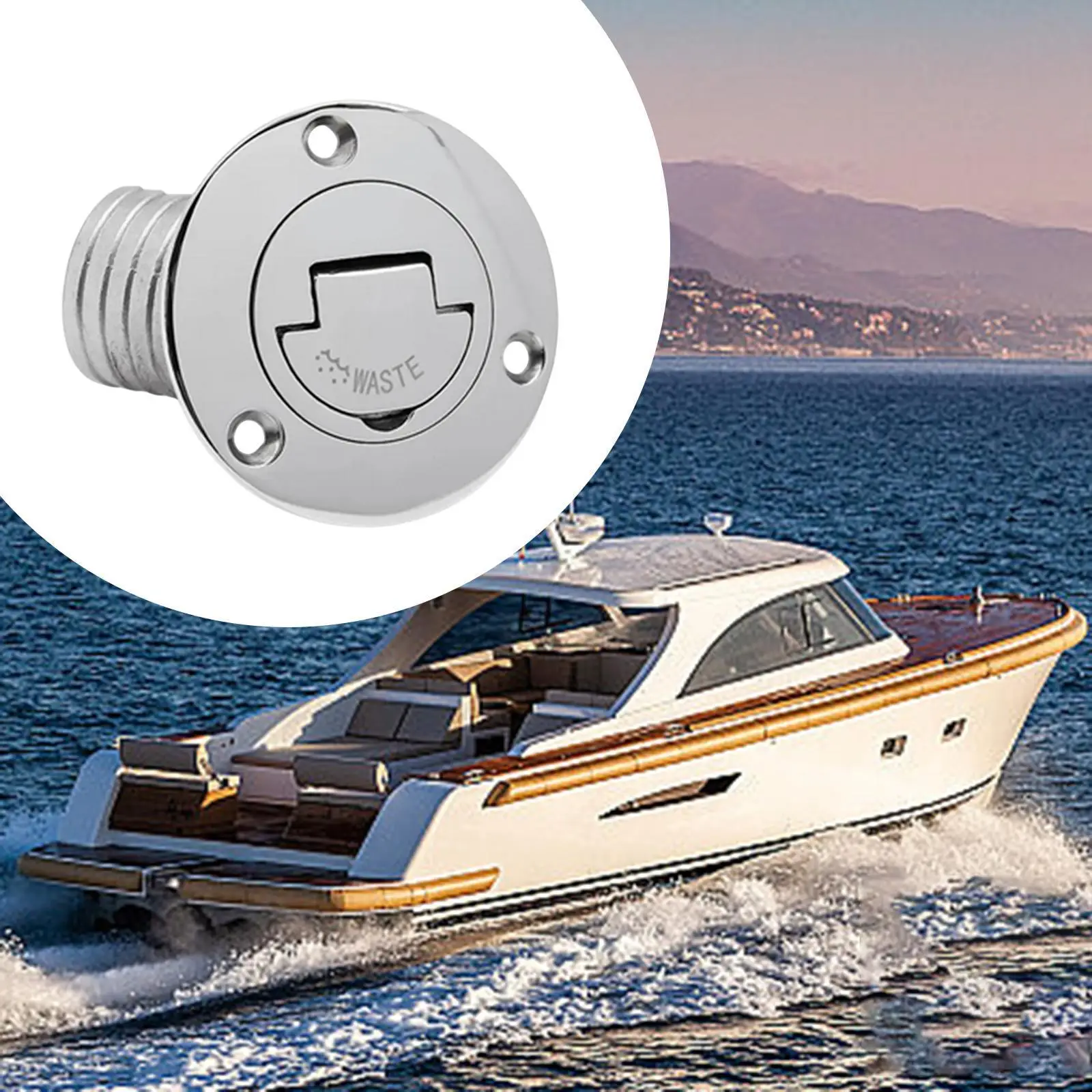 

Generic Boat Deck Filler Cap for Waste Water High Performance Sturdy Stainless Steel for Trailers Yacht Rvs Ships Tractors