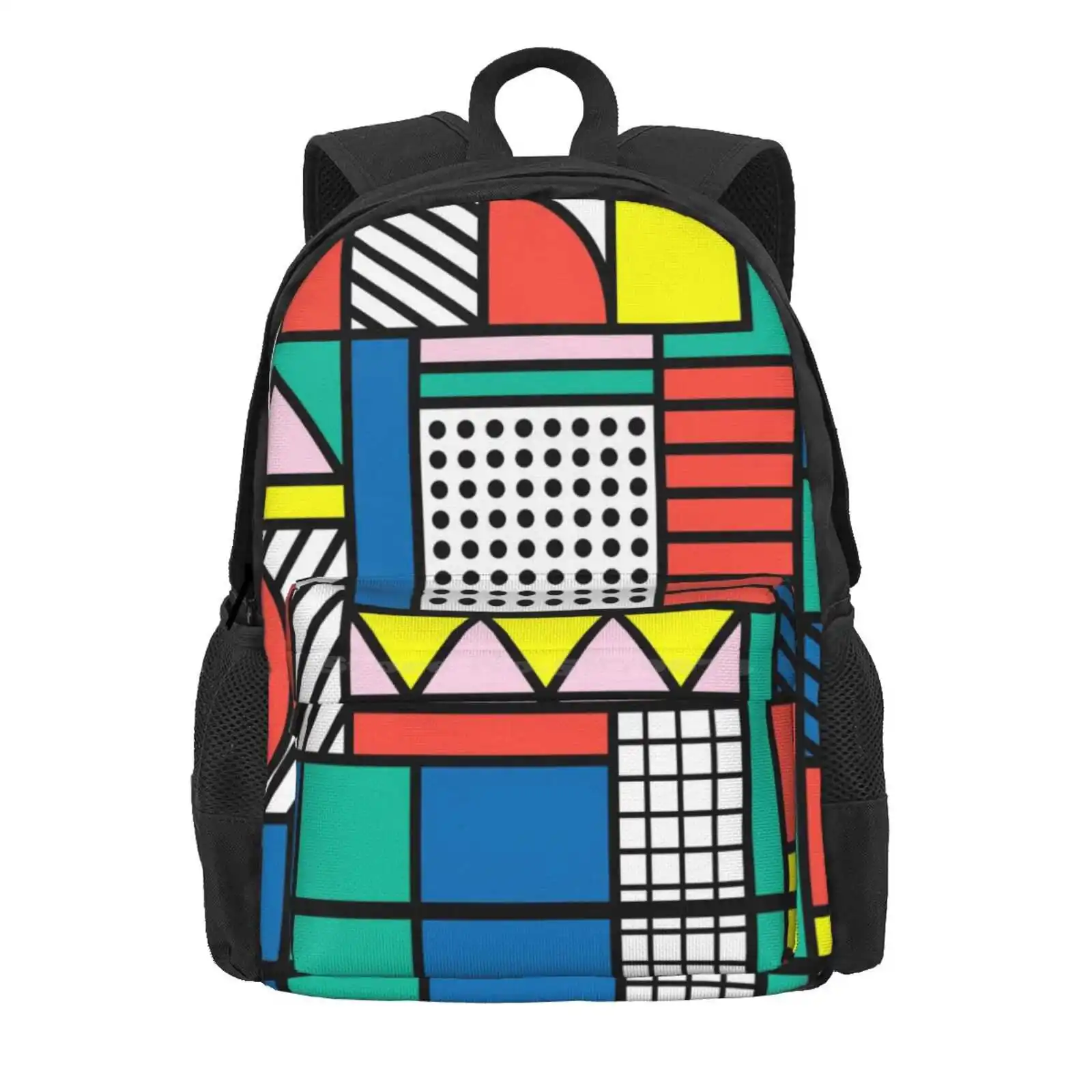 Memphis Color Block Hot Sale Schoolbag Backpack Fashion Bags Memphis Style Memphis Group Milan Pattern 80S Geometric Colorful