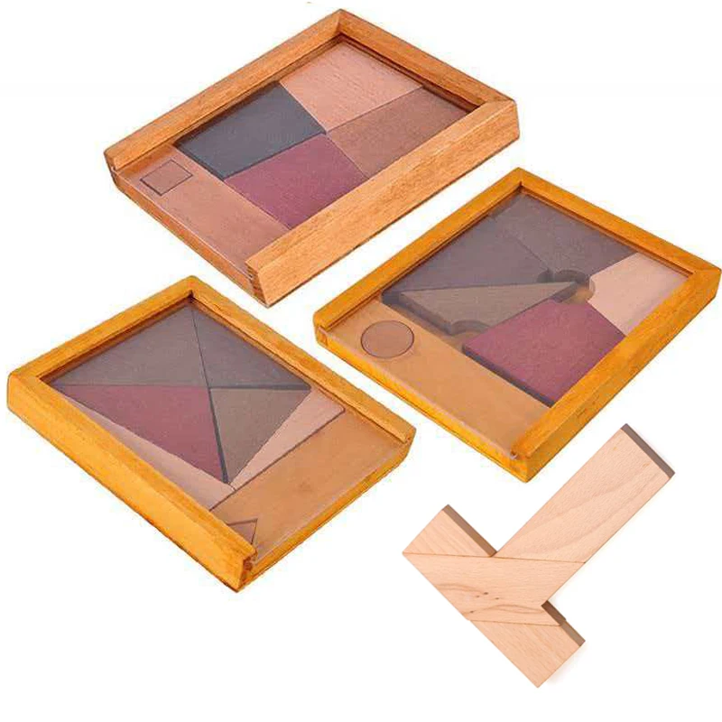 Tangram Puzzles Geometric Shape Wooden Brain Teasers for Adults Kids Boys Girls Fun Challenge Problem Solving Educational Gifts