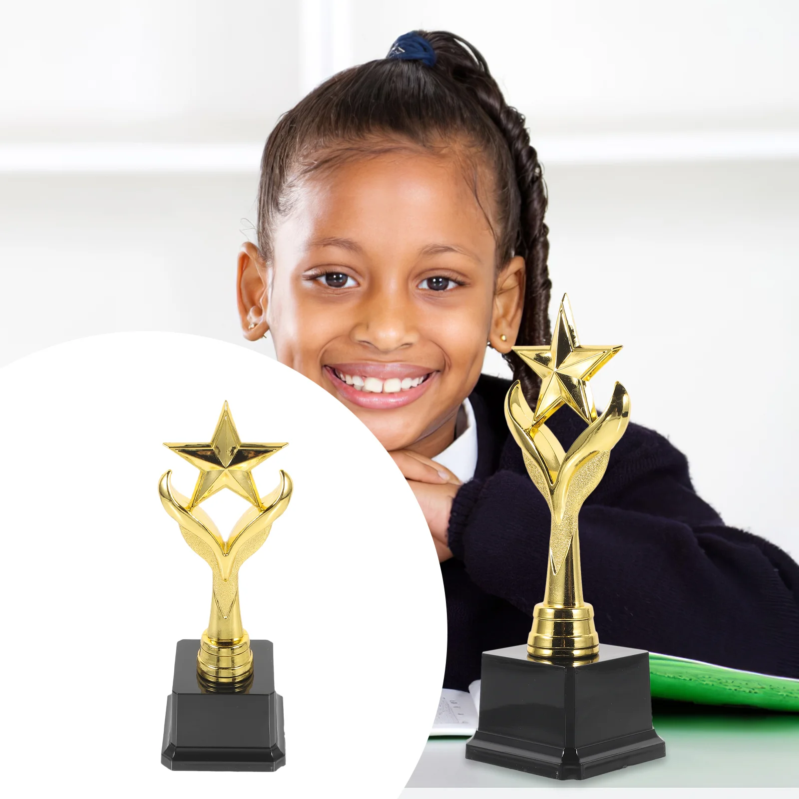 

Student Trophy Star Mini Trophies Cheer Small Awards Kids Competition Gold Decor