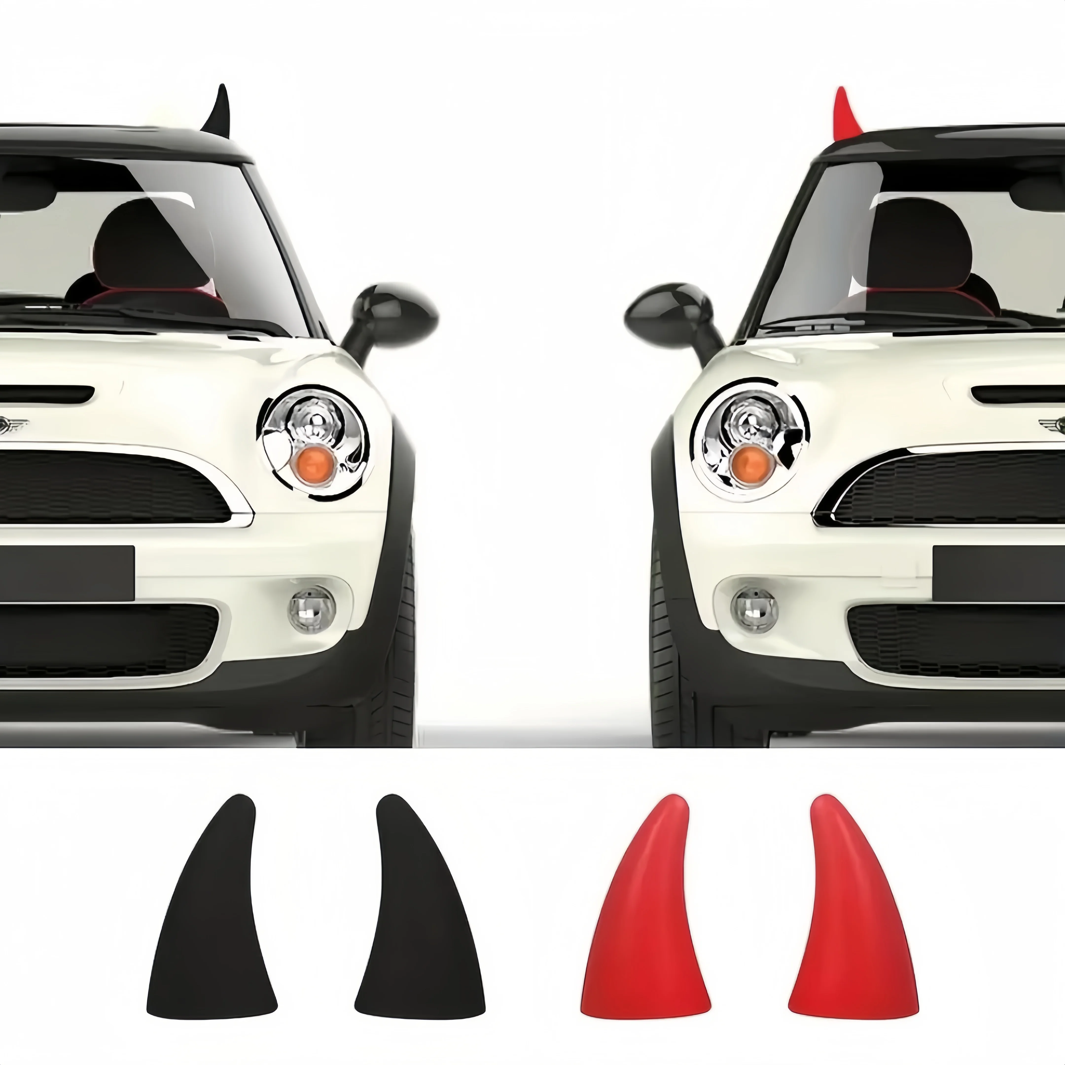 Lustige Teufelshörner für das Autodach, selbstklebende Dekoration für Halloween und Weihnachten, Auto-Styling – Detail 2