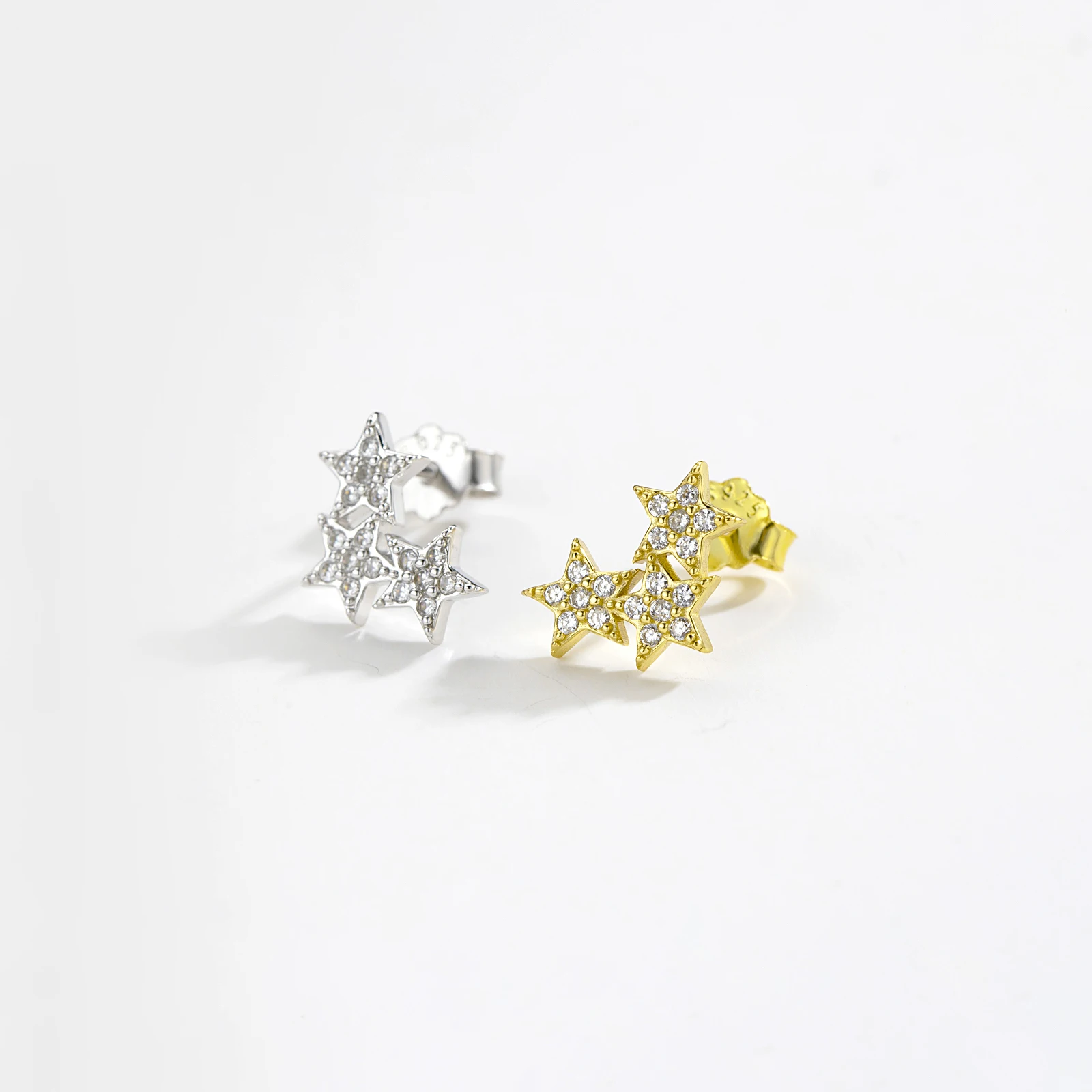 VEWANT New 925 Sterling Silver Three Irregular Star CZ Zircon Stud Earring Luxury Fine Jewelry 2026 Women Wedding Daily Jewels