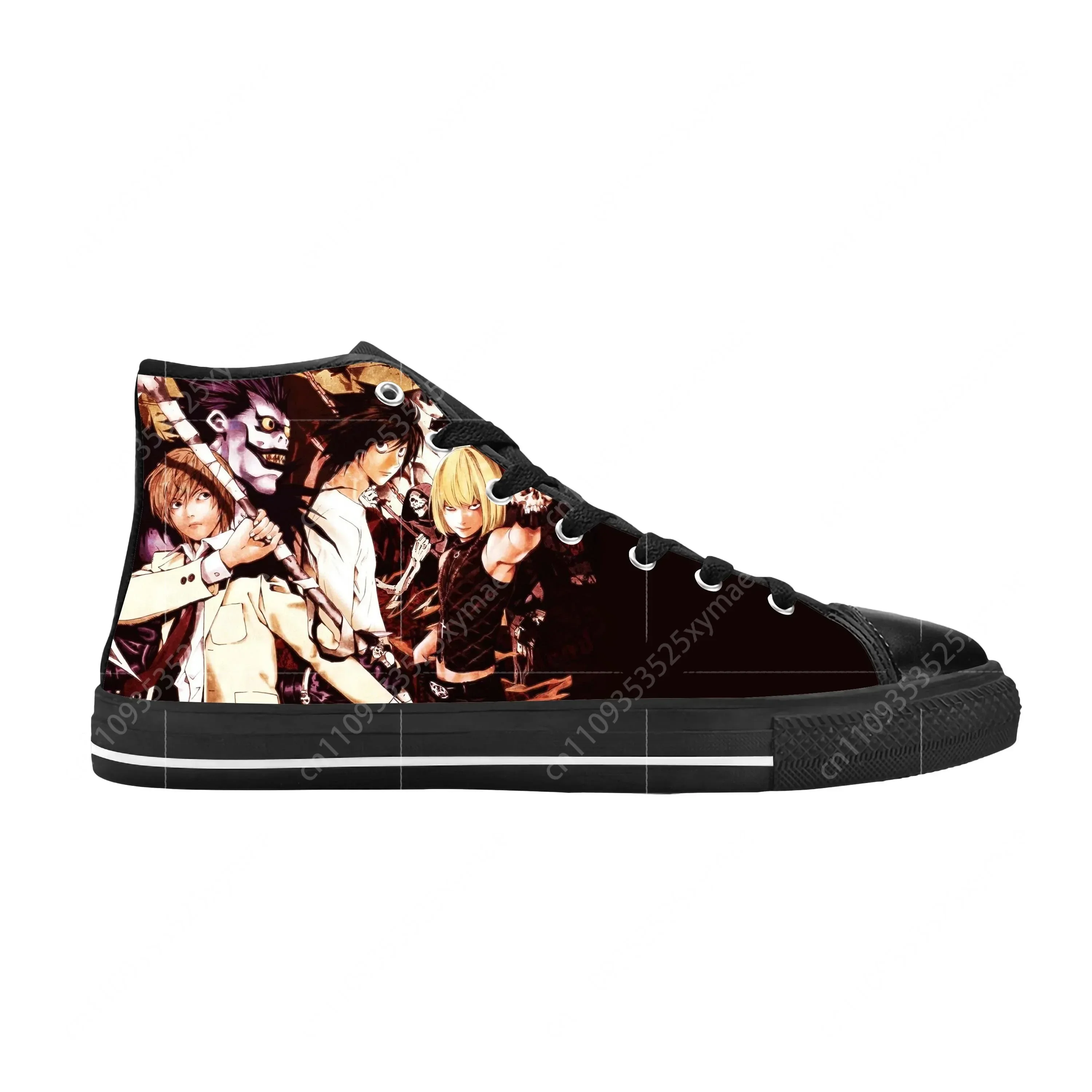 Zapatillas de tela informales de Anime japonés, dibujos animados, Manga, Death Note L Lawliet, cómodas, transpirables, con estampado 3D, para hombre y mujer