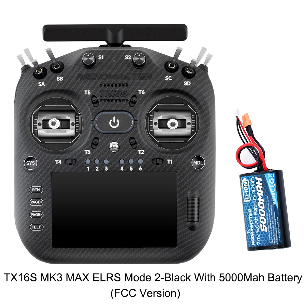 Pre-order RadioMaster TX16S MK3 MAX 2.4GHz 900MHz AG02 CNC Hall Gimbal 5 inch IPS touchscreen EdgeTX ExpressLRS radiocontroller