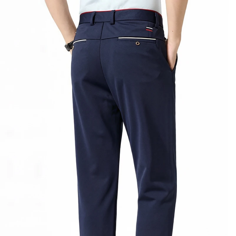 Men Trousers Summer Casual Golf Pants Flat Front Stretch Breathable Comfort Spring Light Weight Party Elastic Dress Pants