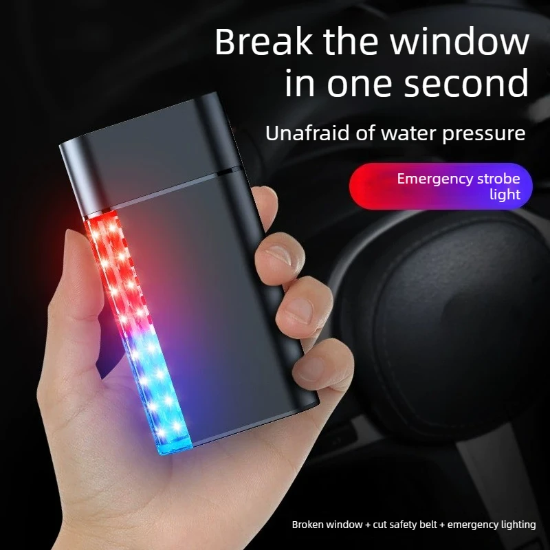 For Car Window Breaker, Multifunctional Car Safety Hammer with Strobe Light, Emergency Escape Tool