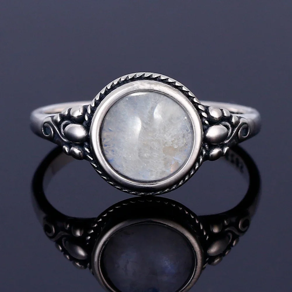 Nasiya New Trend Women's Moonstone Rings Silver Moonstone Jewelry Daily Life Wedding Anniversary Engagement Gifts