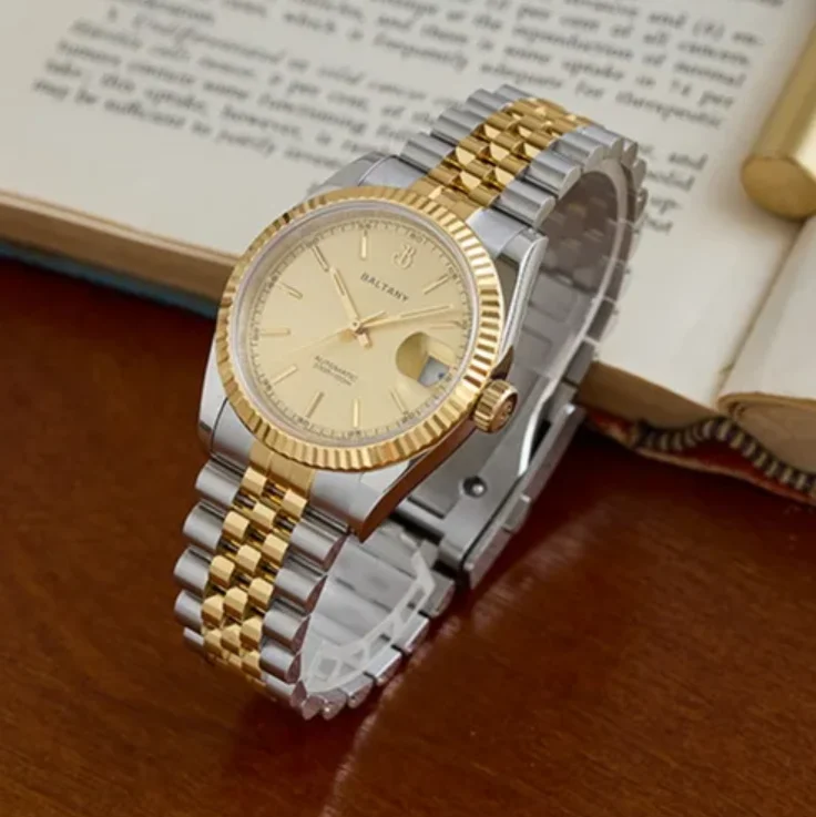 Baltany Men Automatic Watch 36mm Mechaical Wristwatch Sapphire Diver 10ATM Waterproof Luminous NH35
