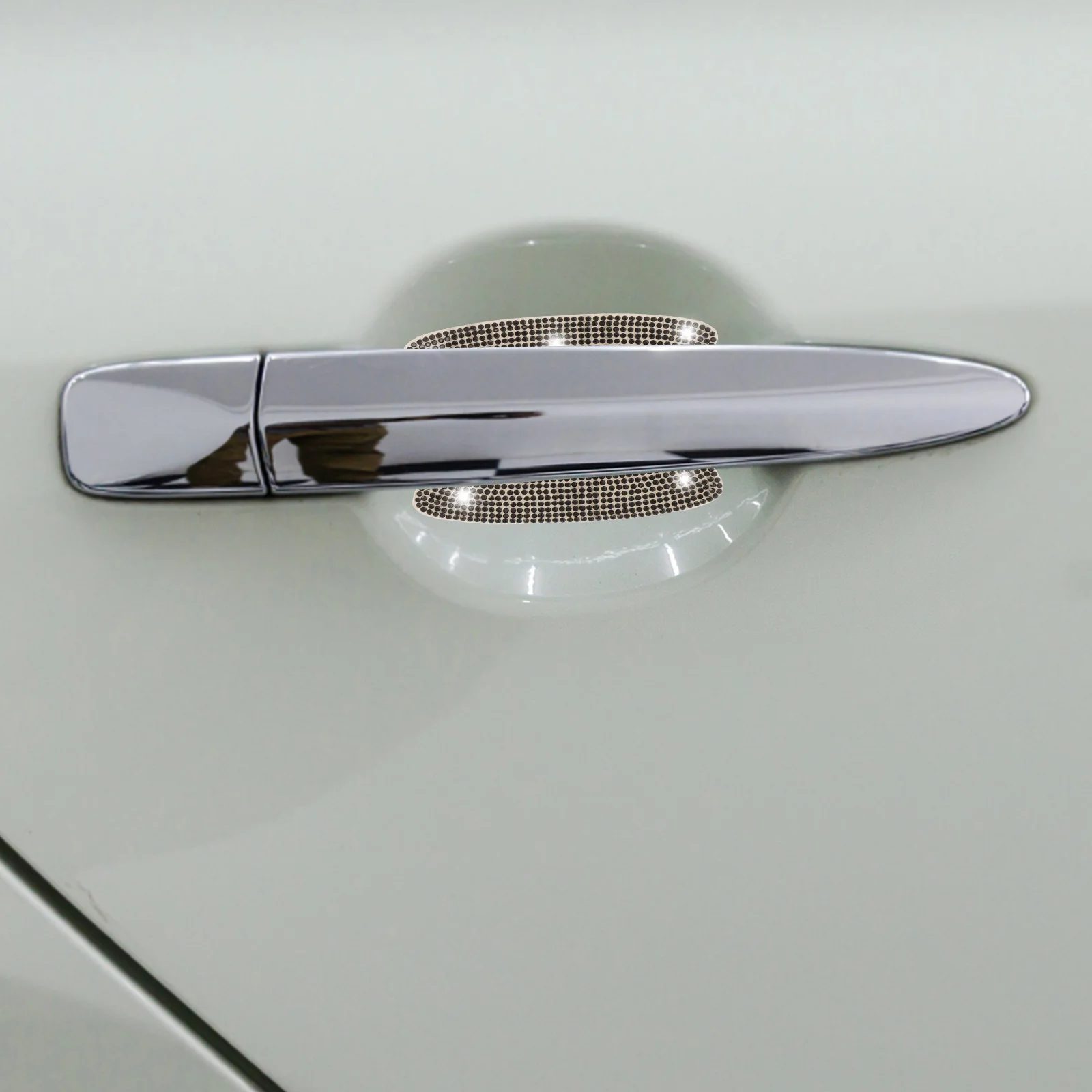 

4Pcs Auto Door Handle Bowl Decal Paint Scratch Protection Practical Accessory Fits All Models Stylish Rhinestone Design