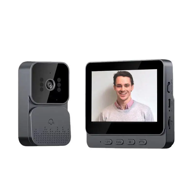 Videocitofono campanello Telecamera Inteligente Wireless con visione notturna Schermo da 4,3 pollici per appartamento di sicurezza Smart Home