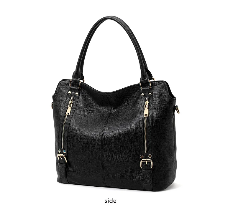 Echte Leder-Kamellien-Damenhandtasche mit abnehmbarem Schulterriemen, Einzel-Schultertasche mit großer Kapazität, abnehmbare Geldbörse aus Rindsleder – Detail 10