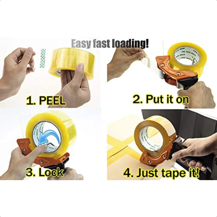 Pistola erogatrice per nastro da imballaggio RapidReplace con lama extra da 2 in nastro resistente industriale ergonomico leggero da 50 mm