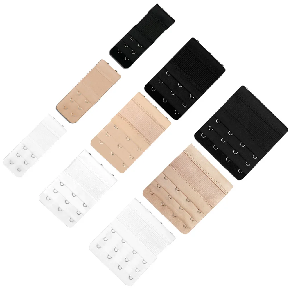 9Pcs Bra Clasp Extenders 3 Rows Washable Nylon Underwear Buckle for Bigger Fit Adjustable Support during Pregnancy Or Weight