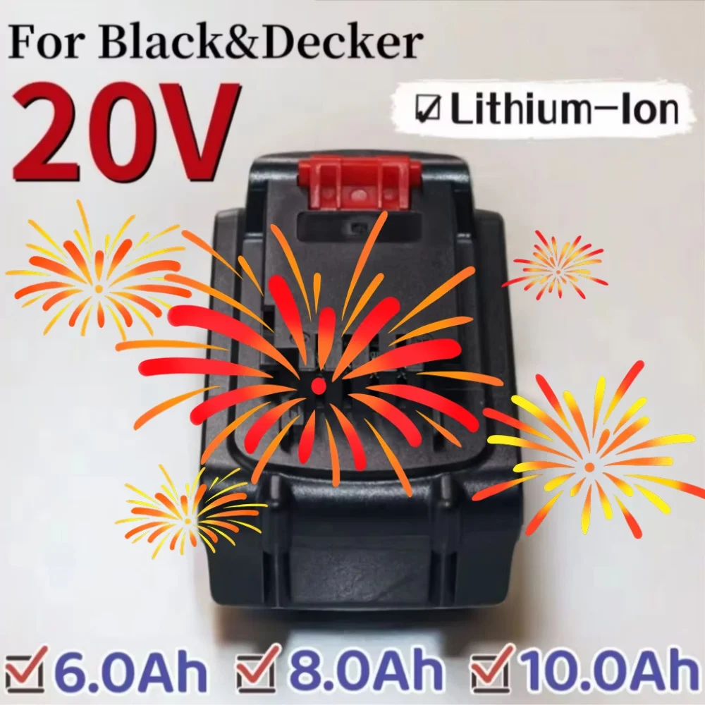 

Аккумулятор Li-ion 18В 20В 8000мАч для Black&Decker LB20 LBX20 LBXR20, сменный, высокой емкости, для электроинструментов