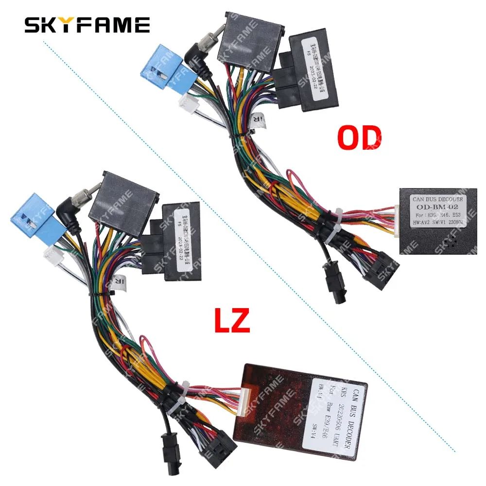 

SKYFAME Car 16pin Wiring Harness Adapter Canbus Box Decoder Android Radio Power Cable For BMW E39 E46 E53