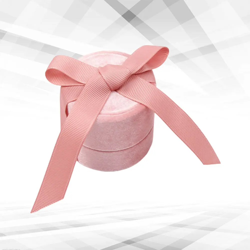 خاتم مجوهرات وردي مقاس L حقيبة تخزين مدمجة للنساء اقتراح زفاف عيد الحب هدية منظم صغير حاوية مجوهرات