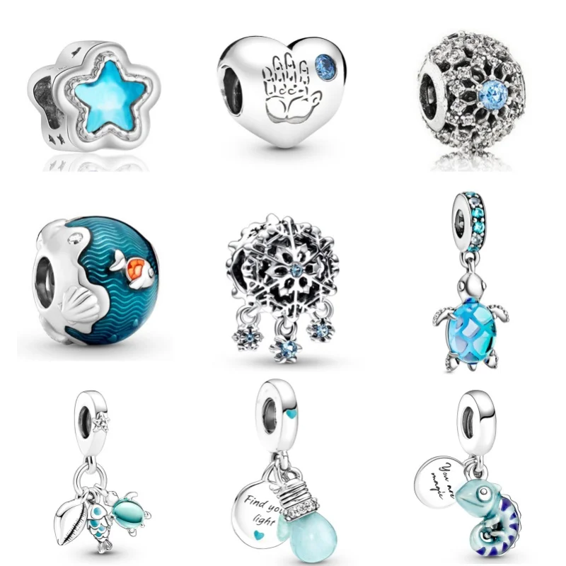 925 Silver Plated Charm Beads Pendant For Pandora Necklace Bracelet Keychain DIY Jewelry Accessories Christmas Holiday Gifts