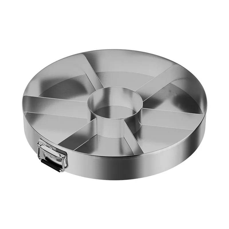 Stainless steel grid multi-grid plate Household and commercial canteen dinner plate Vegetable plate