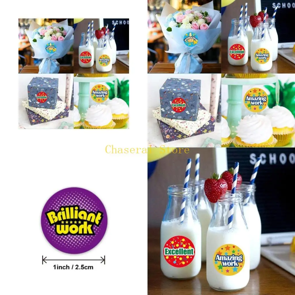 

E7CE 500Pcs/Roll Cartoon Reward Stickers Students Motivation Teacher Encouragement Sticker for Scrapbooking Cards Craft