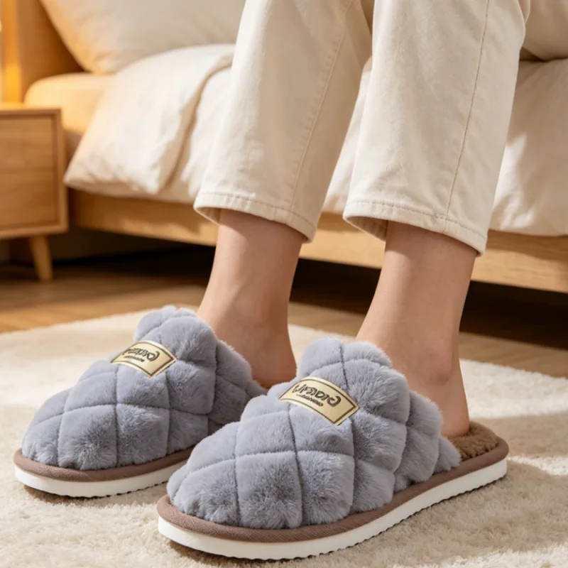Chinelos de Pelúcia Quentes de - Men Shoes Size To Women avaliação e preço