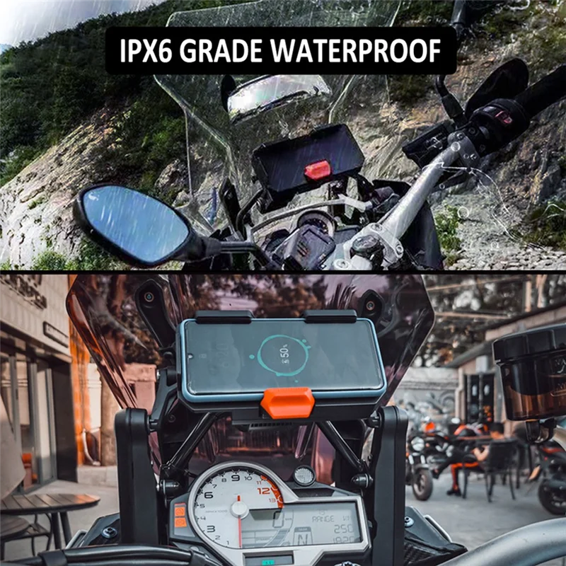 

A82T-Motorcycle Navigation Bracket 15W Wireless Charging Support for BMW R1200GS F800GS ADV F700GS R1250GS